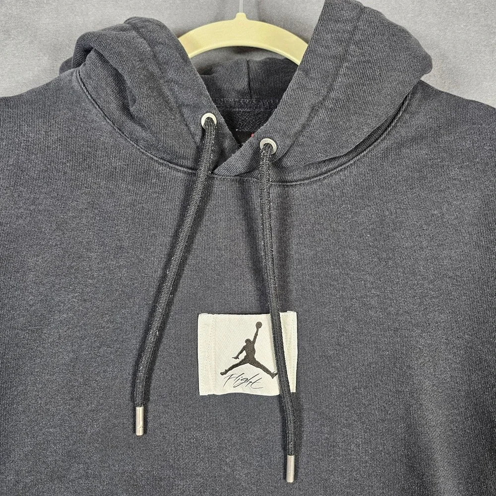 Jordan Hoodie Mens XL Black Fleece Pullover Sweatshirt Jumpman Flight Logo Patch